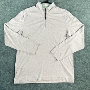 Nicoby Mens Quarter Zip Pullover L Heather Pink Gray Modal Blend Lightweight